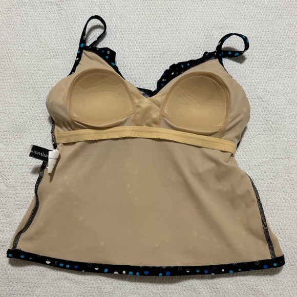 Miraclesuit Women Size 8 polka Dot Swim Tankini Top Ruffle Front - Picture 5 of 10